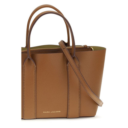Marc Jacobs Pop J Small Work Tote Brown Pebble Leather Bag