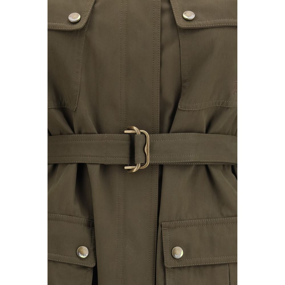 Burberry Belted Gabardine Safari Jacket