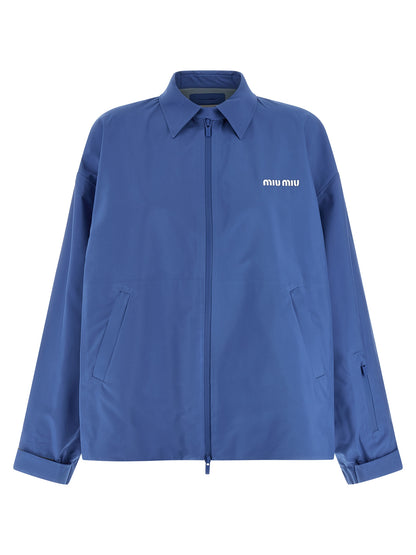 Miu Miu Blue Technical Canvas Anorak
