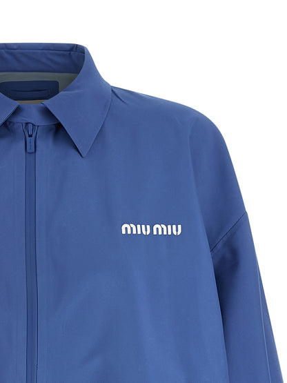 Miu Miu Blue Technical Canvas Anorak