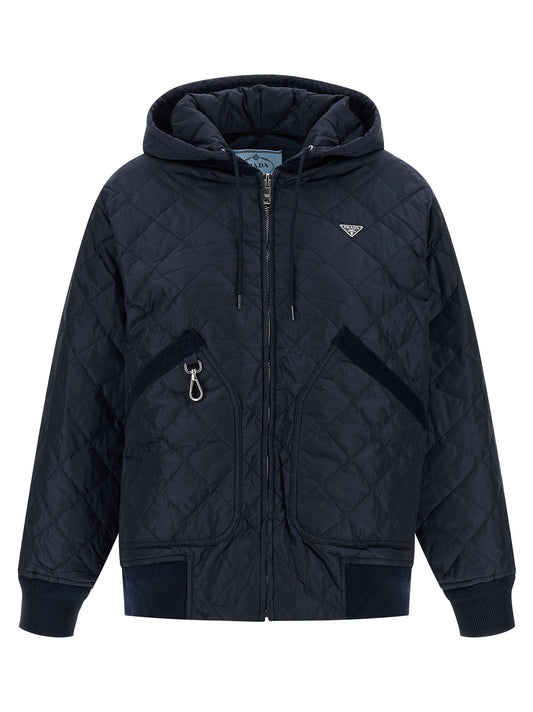 Prada Blue Quilted Nylon Jacket