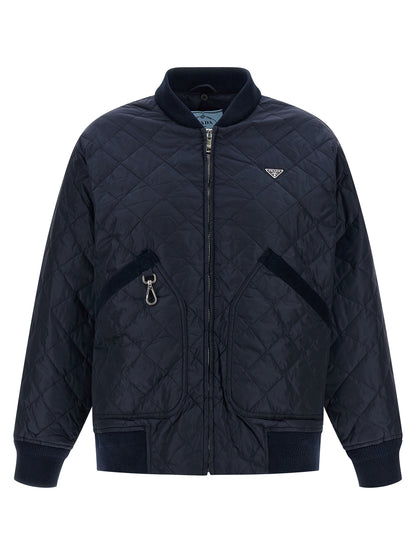 Prada Blue Quilted Nylon Jacket