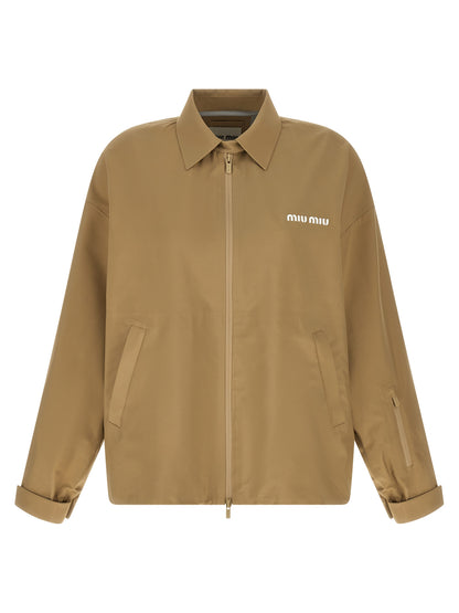 Miu Miu Beige Technical Canvas Anorak