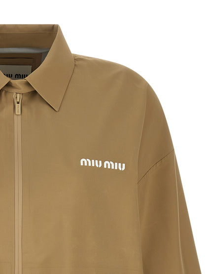 Miu Miu Beige Technical Canvas Anorak