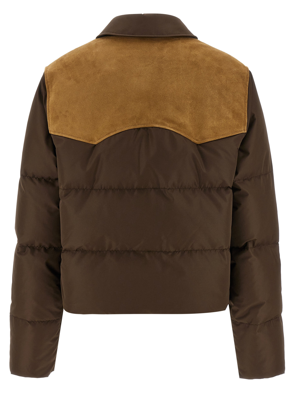 Miu Miu Brown Quilted Goose-Feather Padded Pongé Jacket