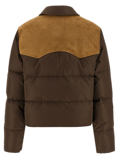 Miu Miu Brown Quilted Goose-Feather Padded Pongé Jacket
