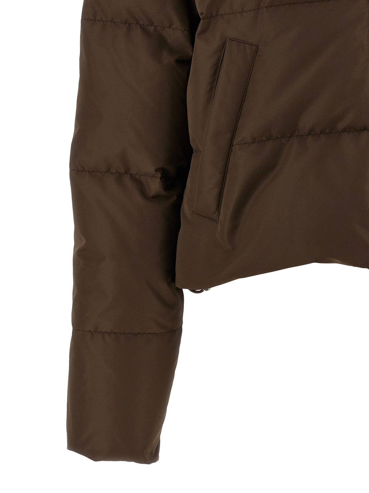 Miu Miu Brown Quilted Goose-Feather Padded Pongé Jacket