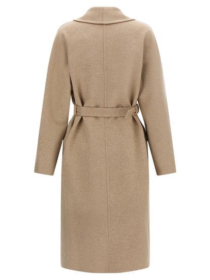 Ferragamo Chateau Beige Virgin Wool Double-Breasted Coat