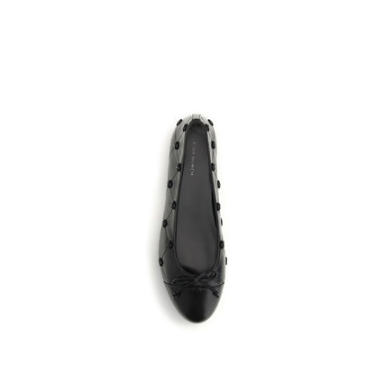 Tory Burch Bunny Knot Black Leather Ballet Flats