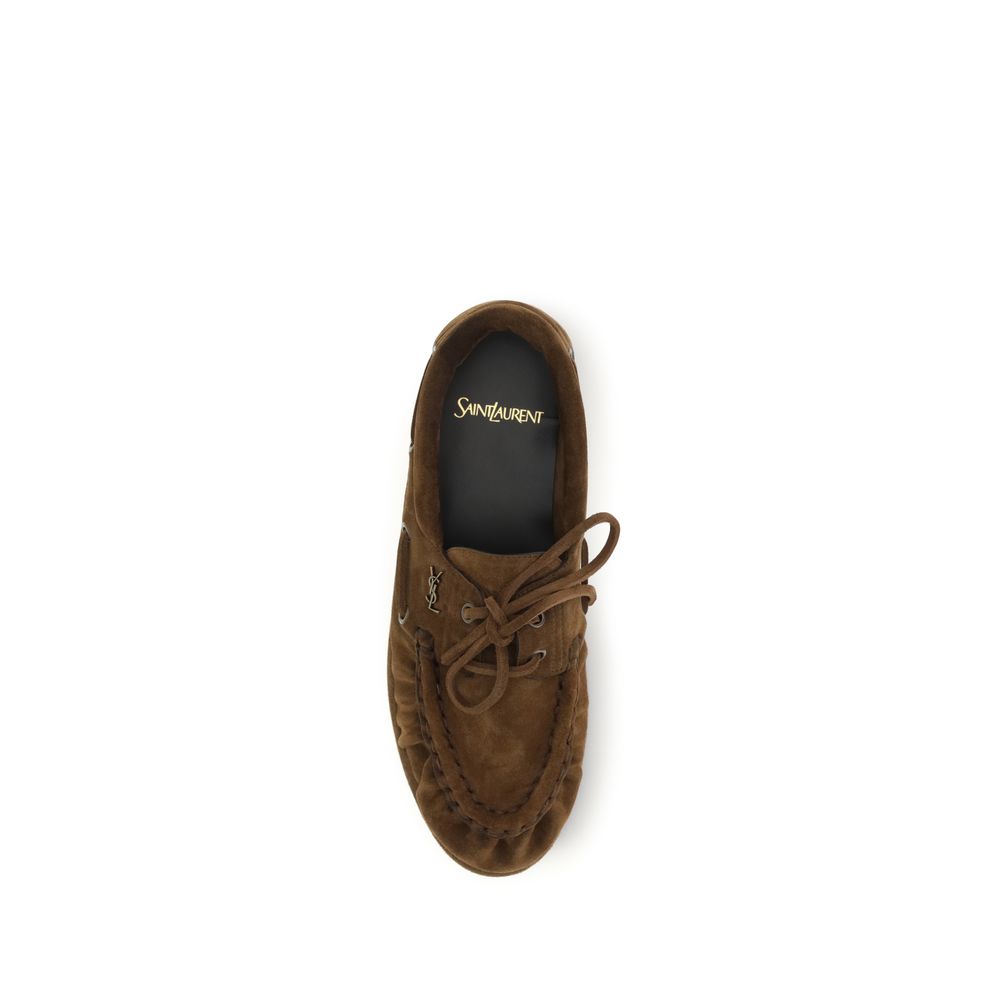 Saint Laurent Le Loafer Brown Suede Loafers