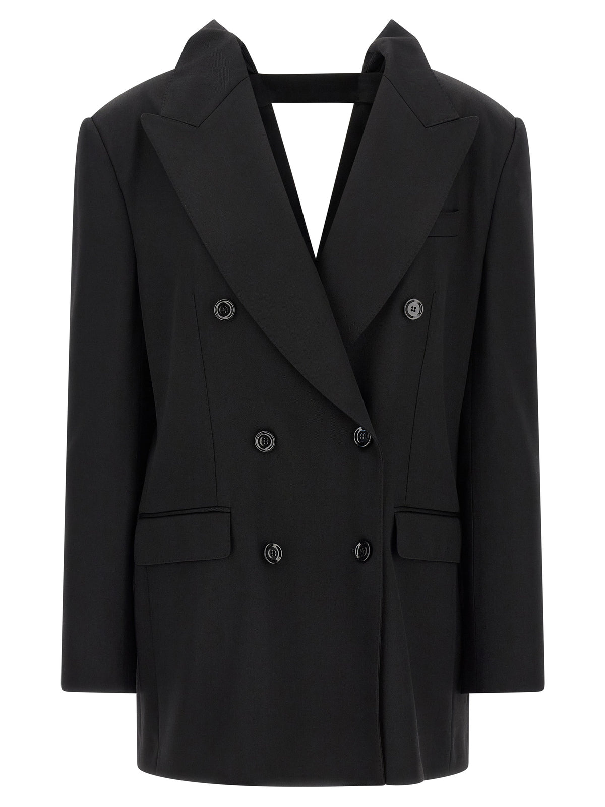 Dolce & Gabbana Black Cut-Out Virgin Wool Blazer