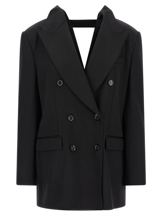 Dolce & Gabbana Black Cut-Out Virgin Wool Blazer