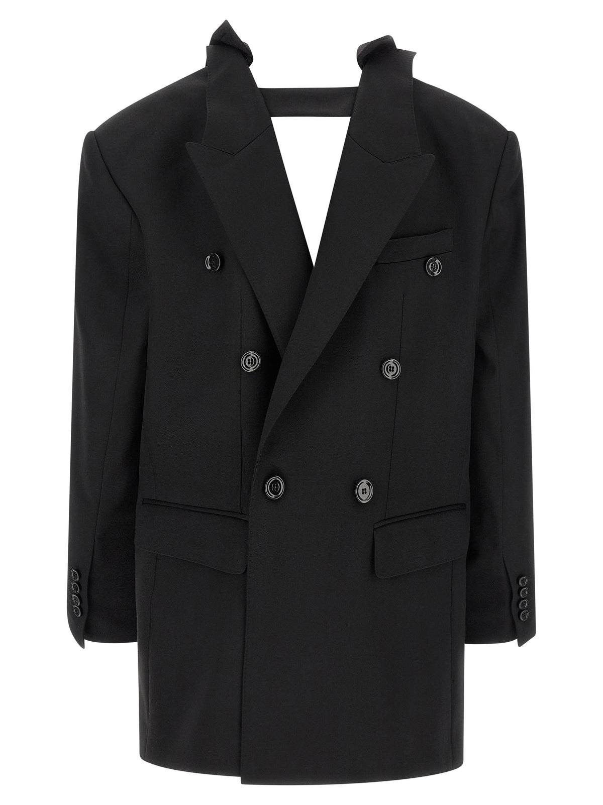 Dolce & Gabbana Black Cut-Out Virgin Wool Blazer