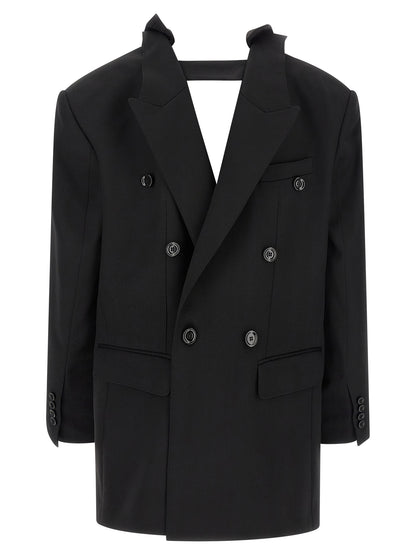 Dolce & Gabbana Black Cut-Out Virgin Wool Blazer