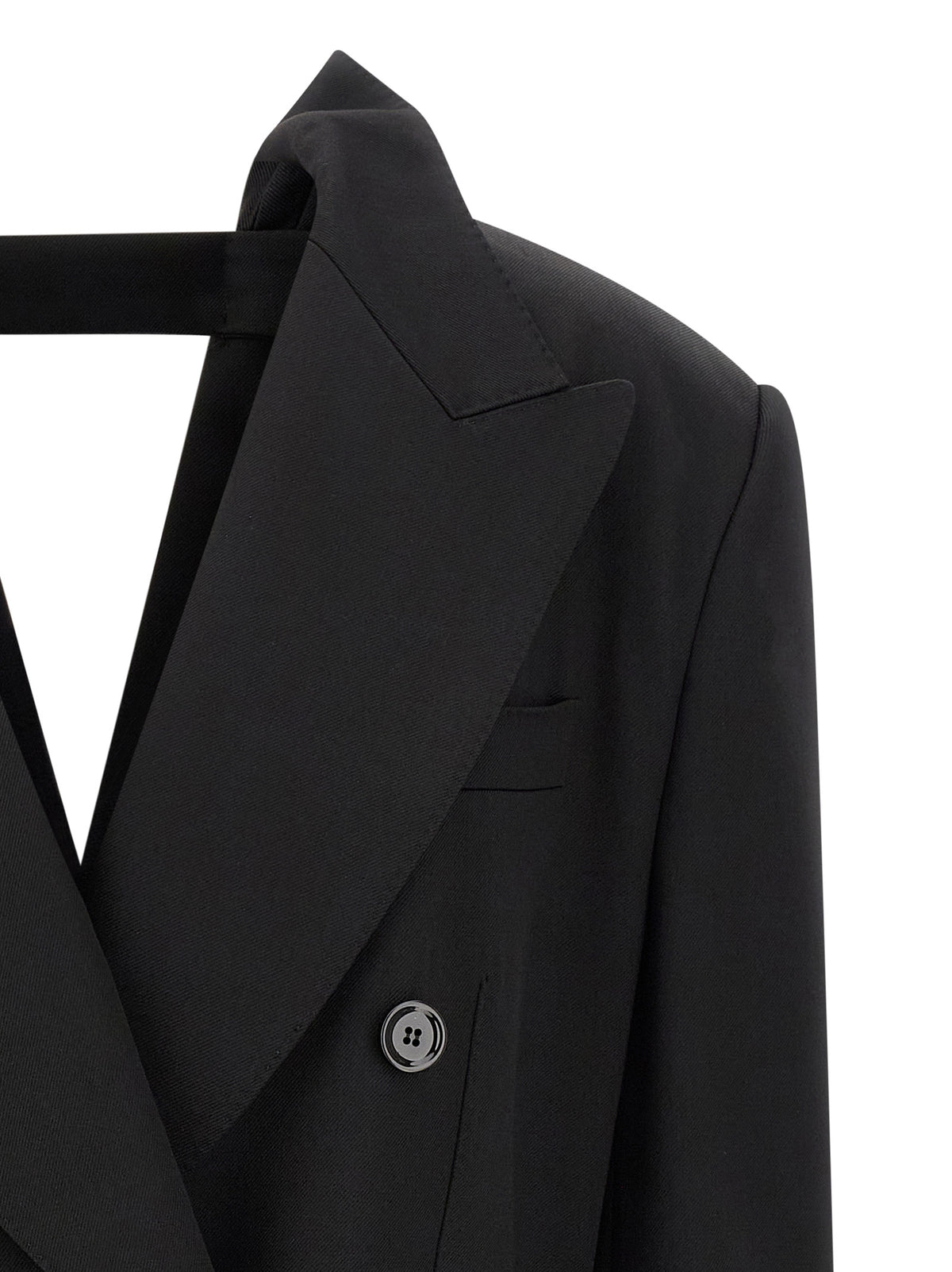 Dolce & Gabbana Black Cut-Out Virgin Wool Blazer