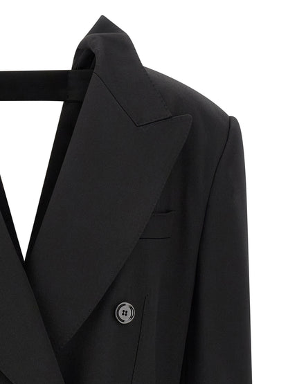 Dolce & Gabbana Black Cut-Out Virgin Wool Blazer
