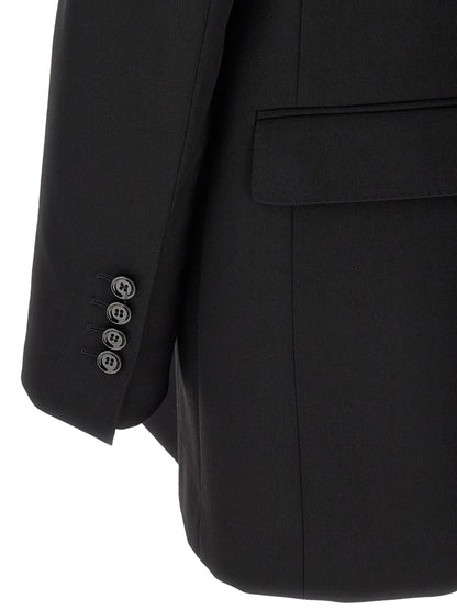 Dolce & Gabbana Black Cut-Out Virgin Wool Blazer