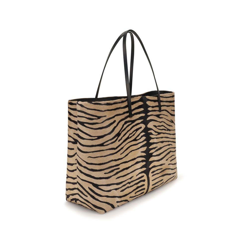 Fendi Roll Medium Tiger-Print Calfskin Shopping Bag