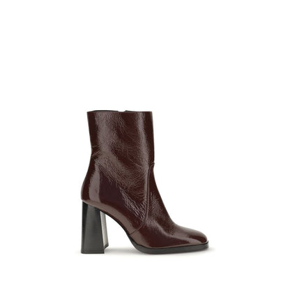 Stuart Weitzman Vera Bordeaux Patent Leather Ankle Boots