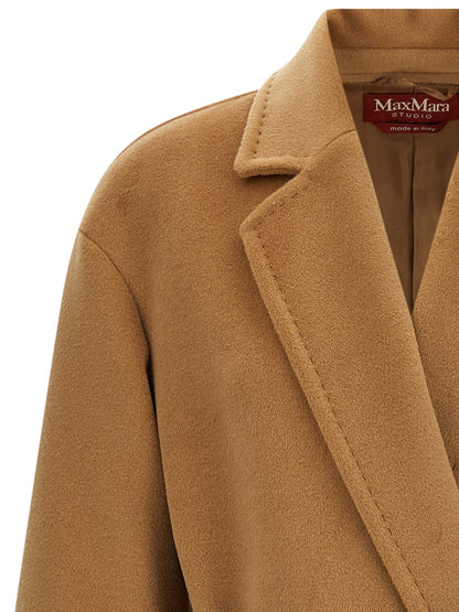 Max Mara Studio New Mang Brown Pure Wool Coat