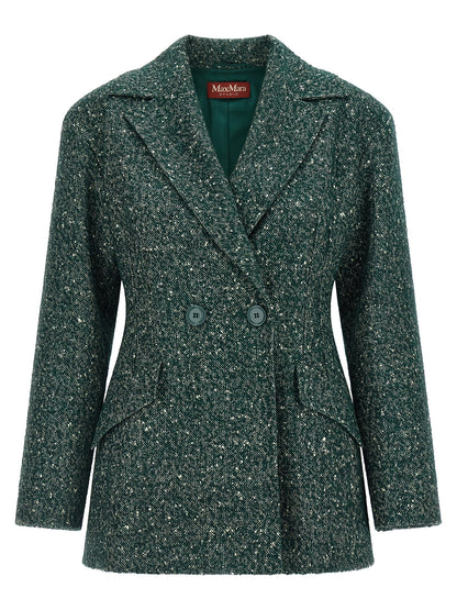 Max Mara Studio Green Civada Wool-Blend Blazer