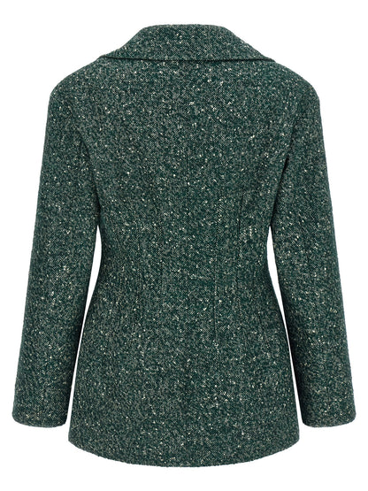 Max Mara Studio Green Civada Wool-Blend Blazer