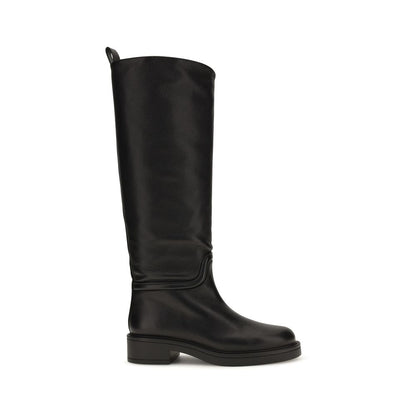 Stuart Weitzman Celia Black Leather Knee-High Boots II