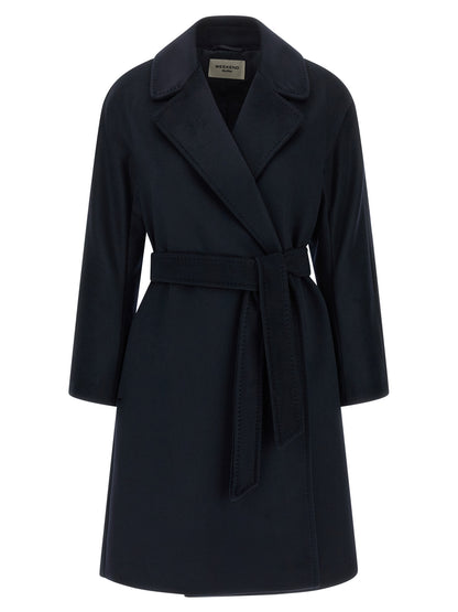 Weekend Max Mara Pedale Blue Virgin Wool Coat