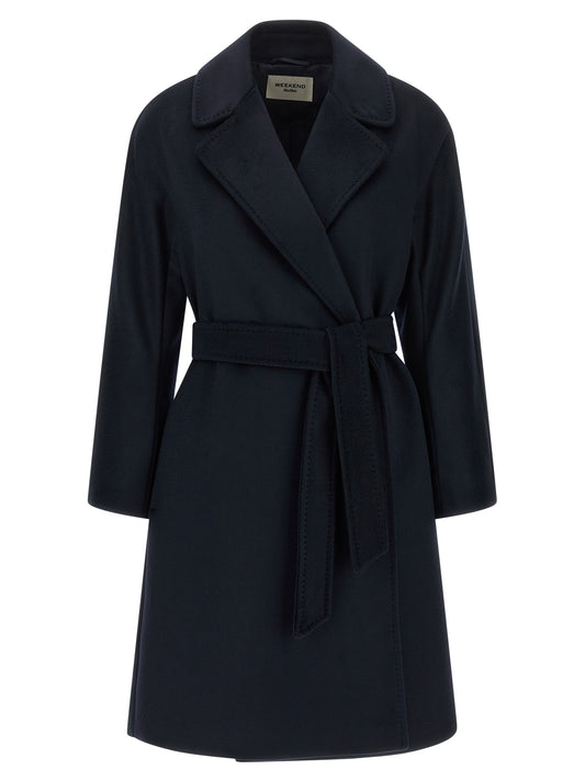 Weekend Max Mara Pedale Blue Virgin Wool Coat