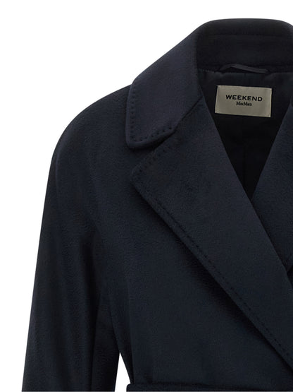Weekend Max Mara Pedale Blue Virgin Wool Coat