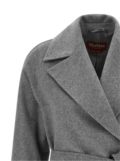 Max Mara Studio Ravenna Gray Virgin Wool Coat