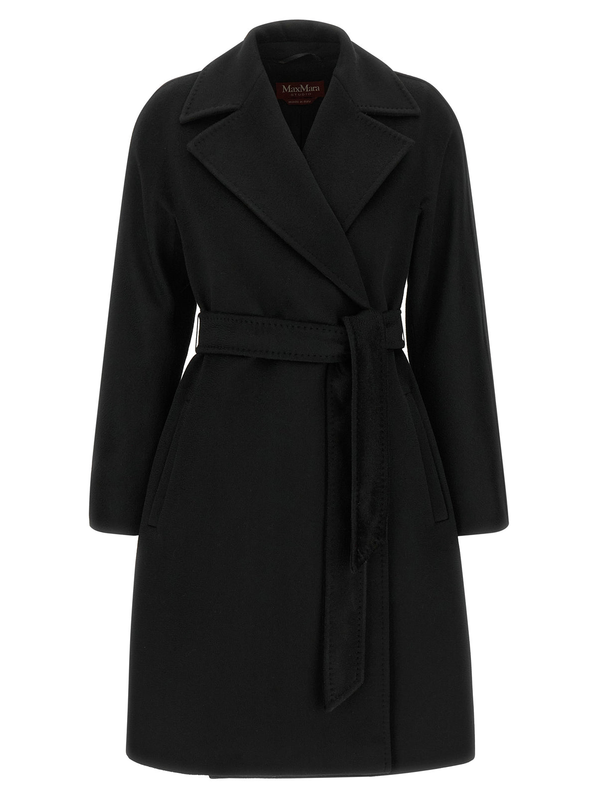 Max Mara Studio Ravenna Black Virgin Wool Coat