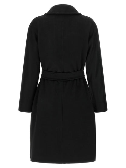 Max Mara Studio Ravenna Black Virgin Wool Coat