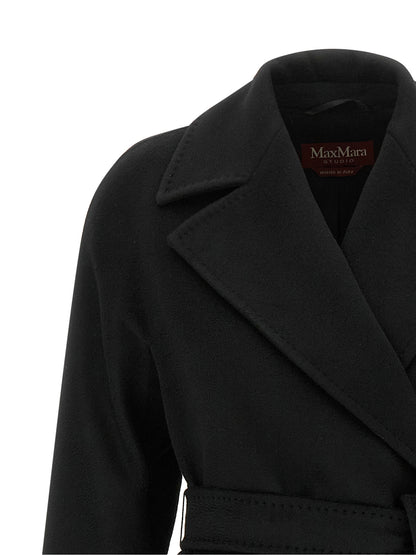 Max Mara Studio Ravenna Black Virgin Wool Coat