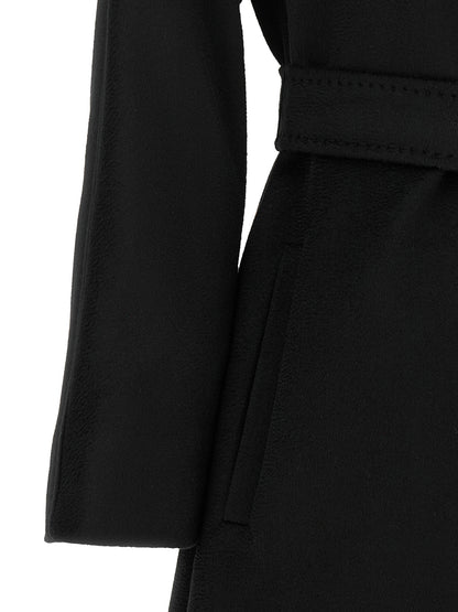 Max Mara Studio Ravenna Black Virgin Wool Coat