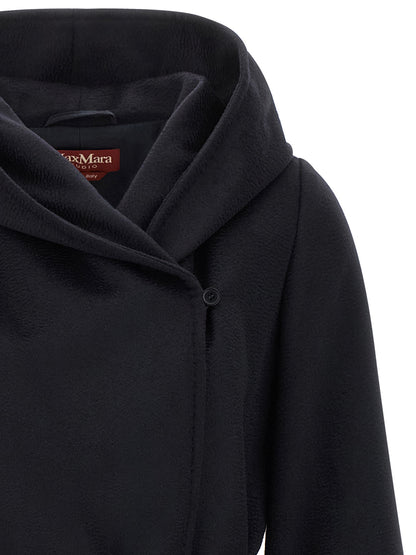 Max Mara Studio New Mang Blue Wool Coat