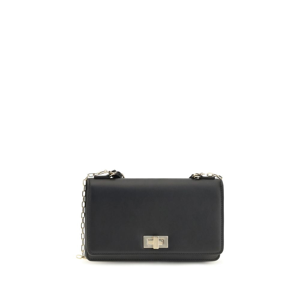 Fendi Peekaboo Black Calfskin Chain Wallet