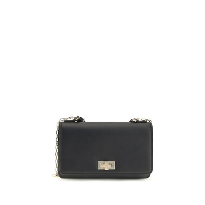 Fendi Peekaboo Black Calfskin Chain Wallet