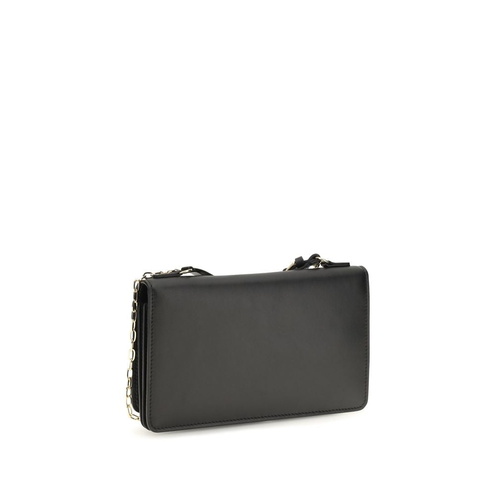 Fendi Peekaboo Black Calfskin Chain Wallet