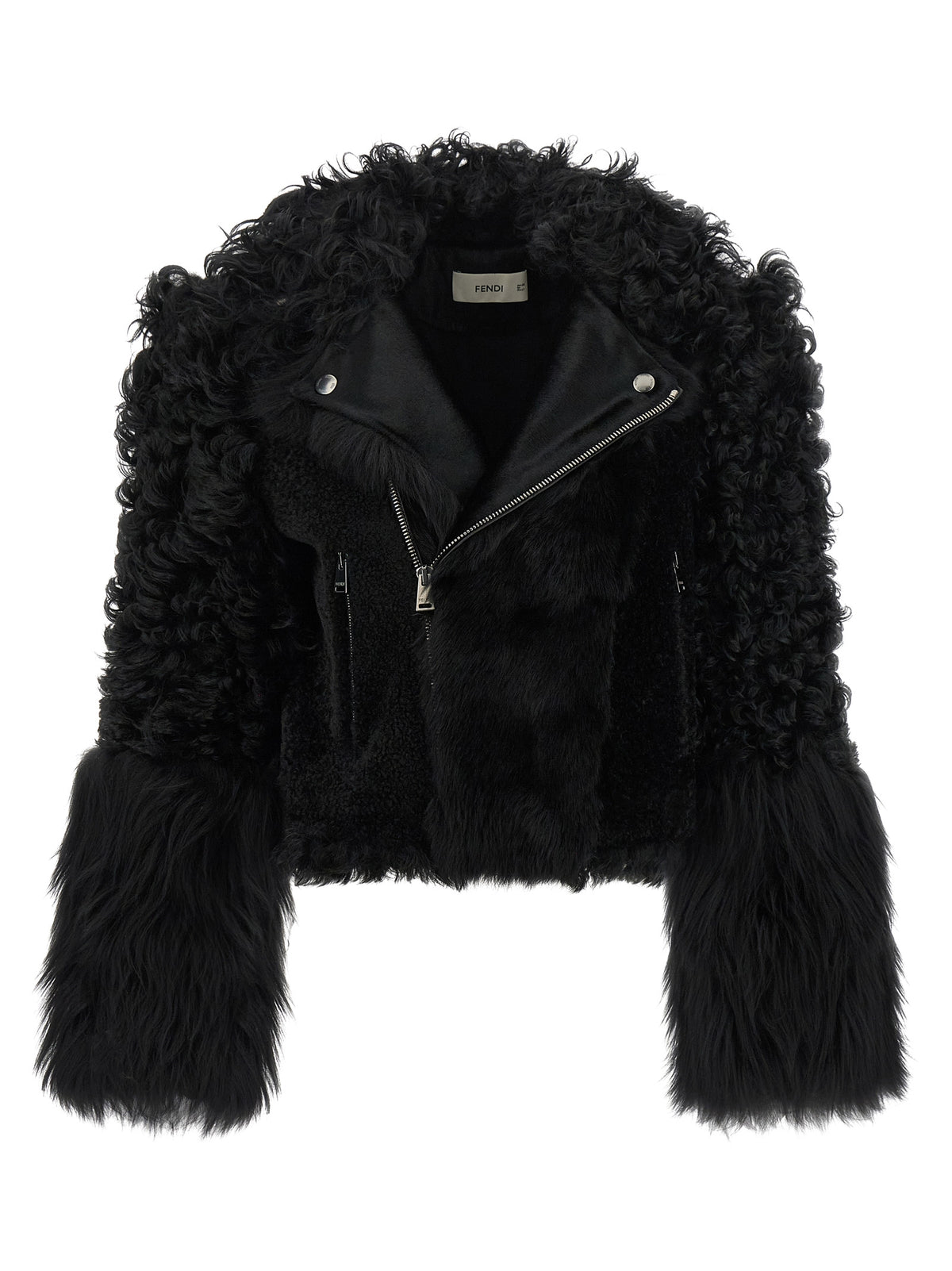 Fendi Blouson Black Lambskin Biker Jacket