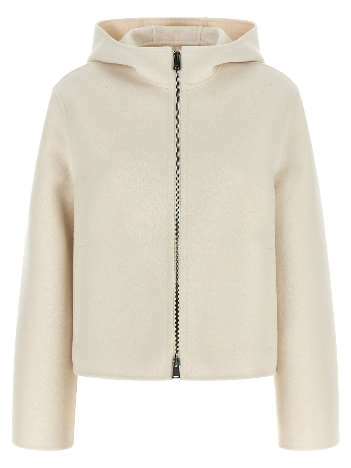 Fendi Blouson FF White Virgin Wool-Silk Jacket
