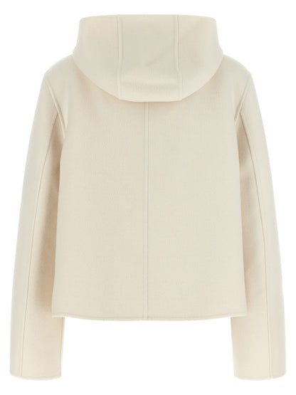 Fendi Blouson FF White Virgin Wool-Silk Jacket