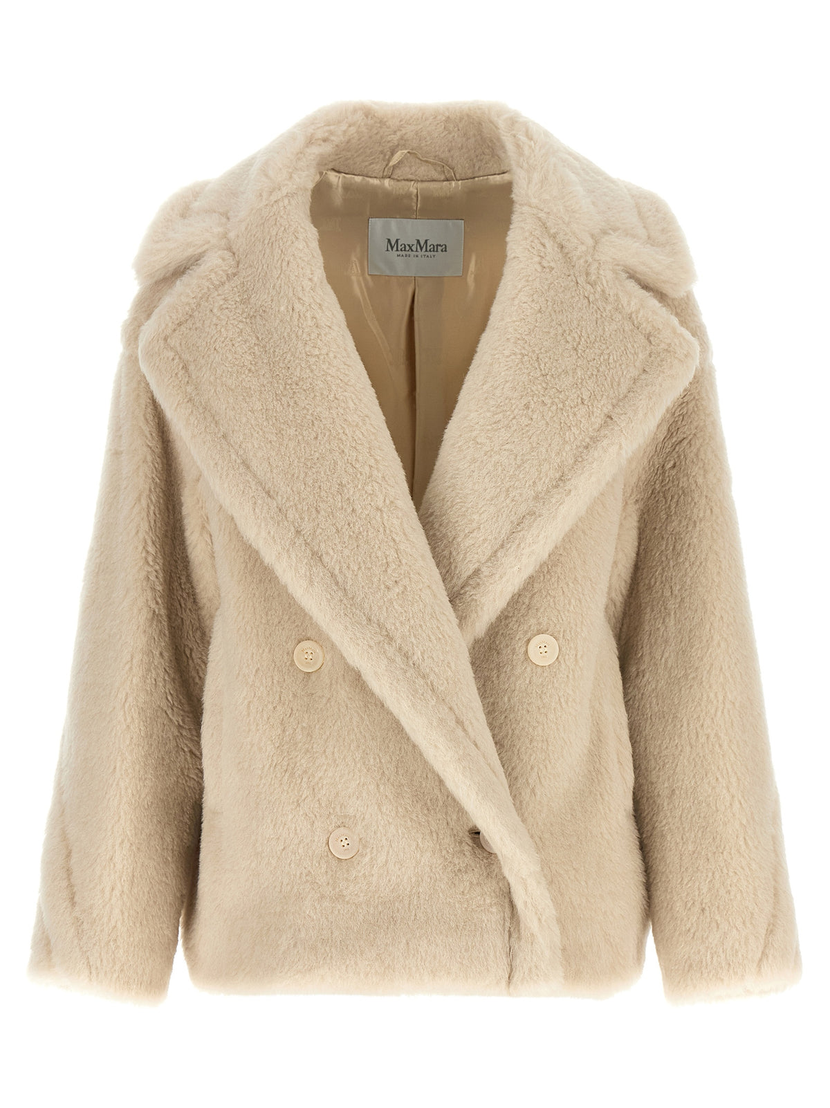 Max Mara Alcuno White Alpaca Short Coat