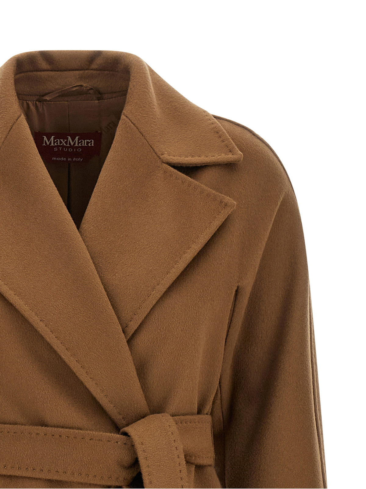 Max Mara Studio Ravenna Beige Virgin Wool Coat