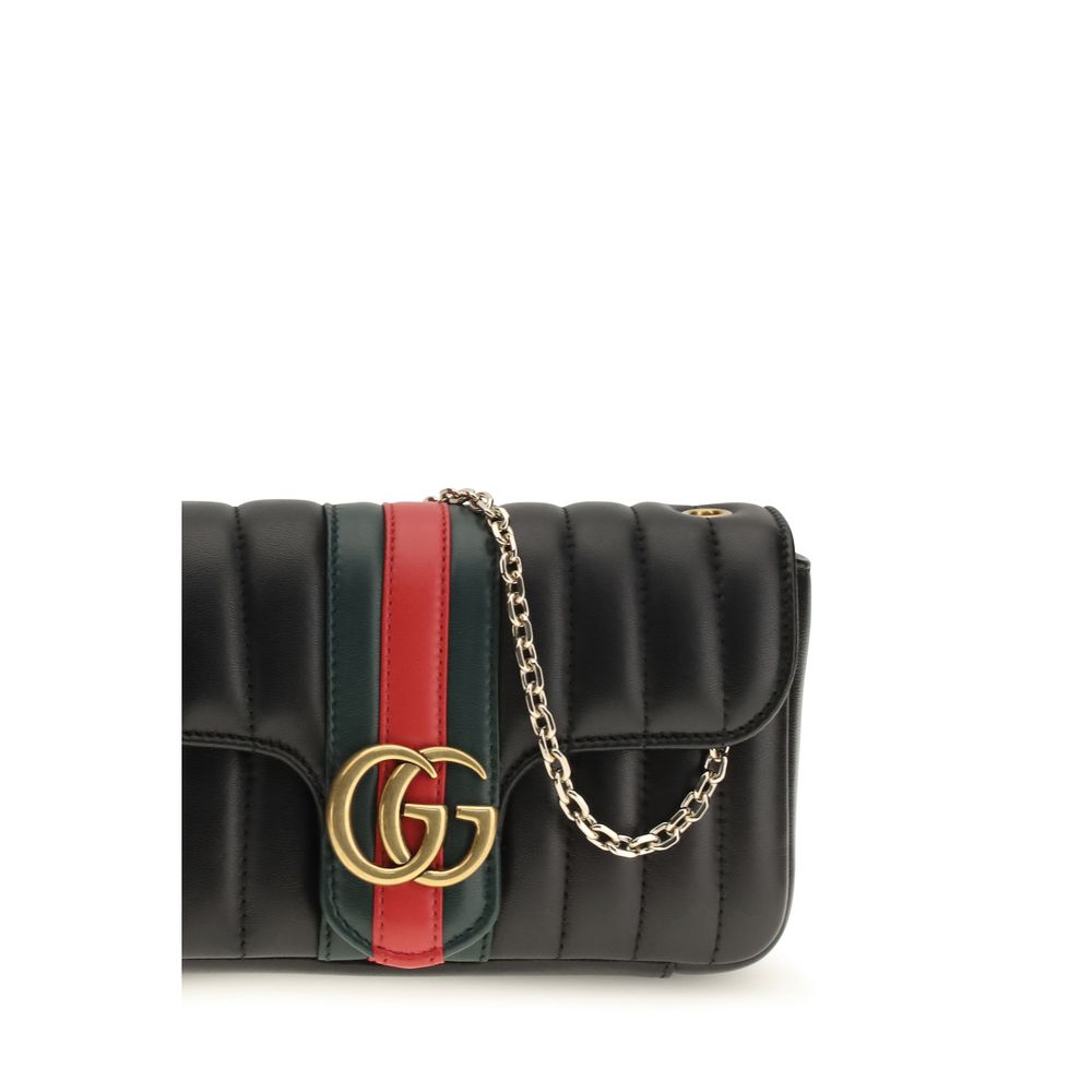 Gucci Jetset GG Marmont Small Black Nappa Shoulder Bag
