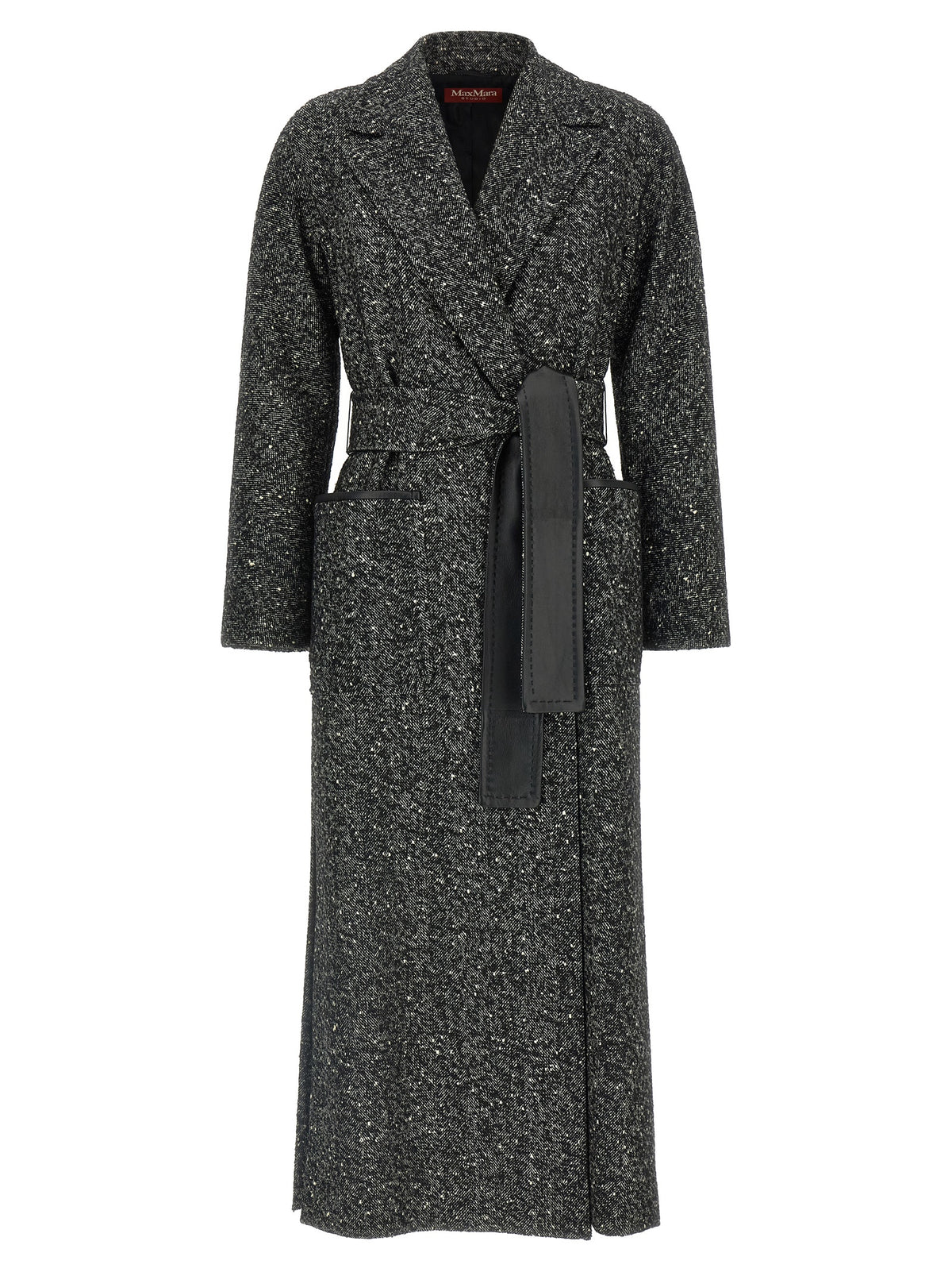 Max Mara Studio Eroso Bicolor Virgin Wool Tweed Coat
