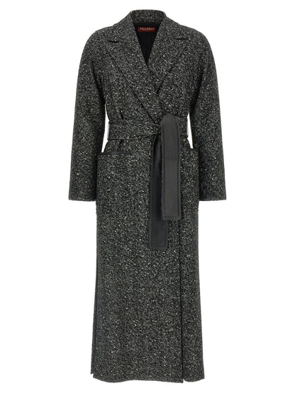 Max Mara Studio Eroso Bicolor Virgin Wool Tweed Coat