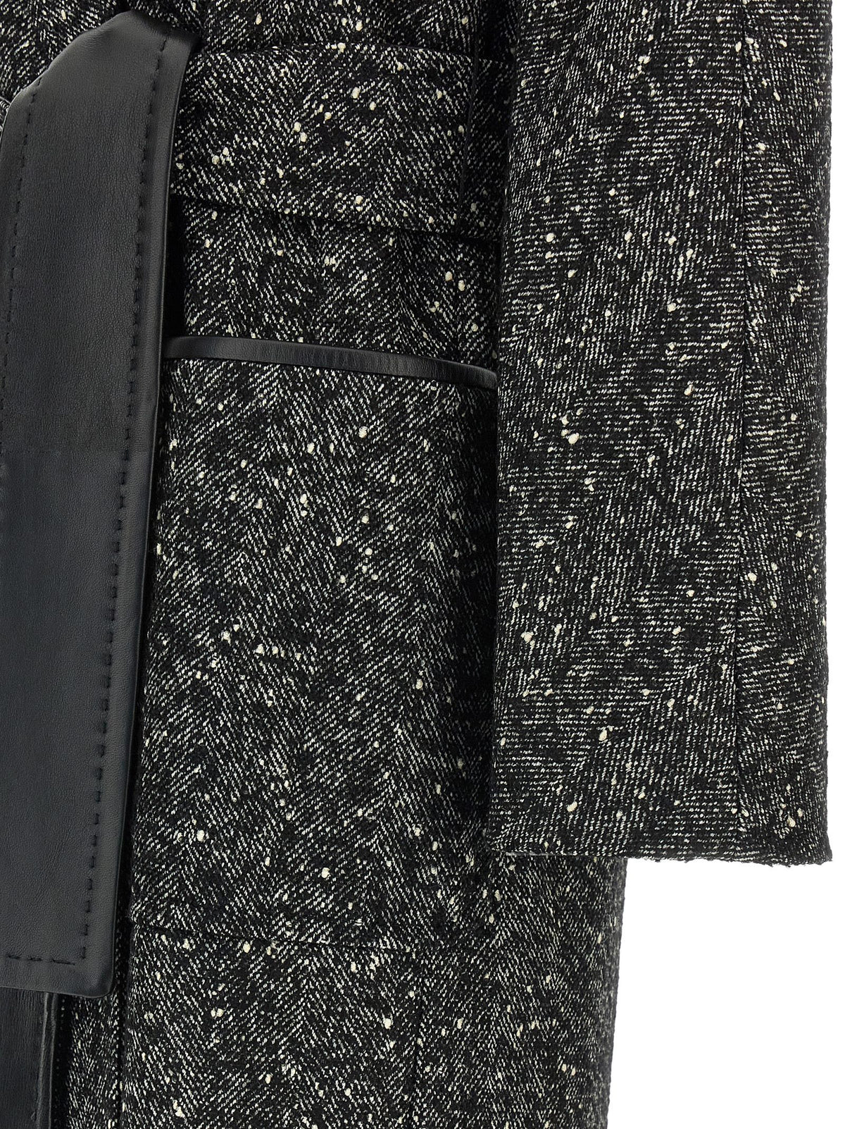 Max Mara Studio Eroso Bicolor Virgin Wool Tweed Coat