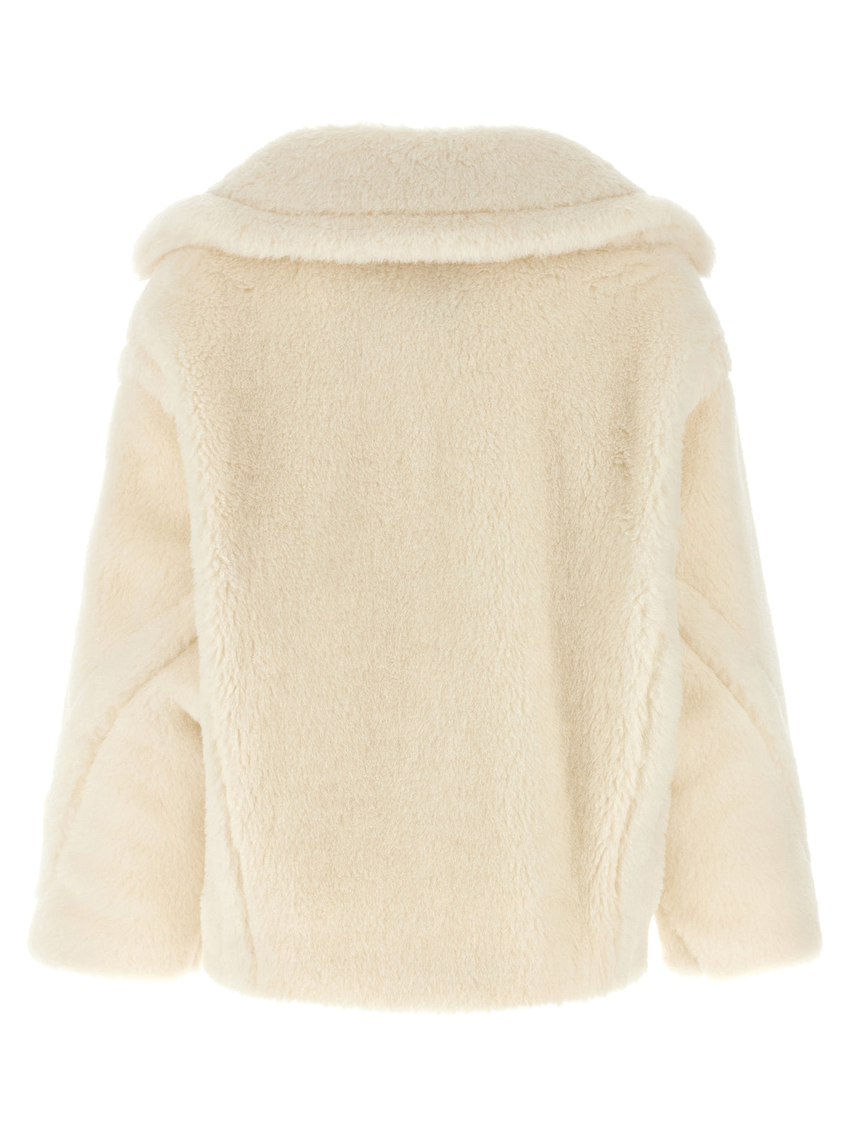 Max Mara Alcuno White Alpaca Biker Short Coat