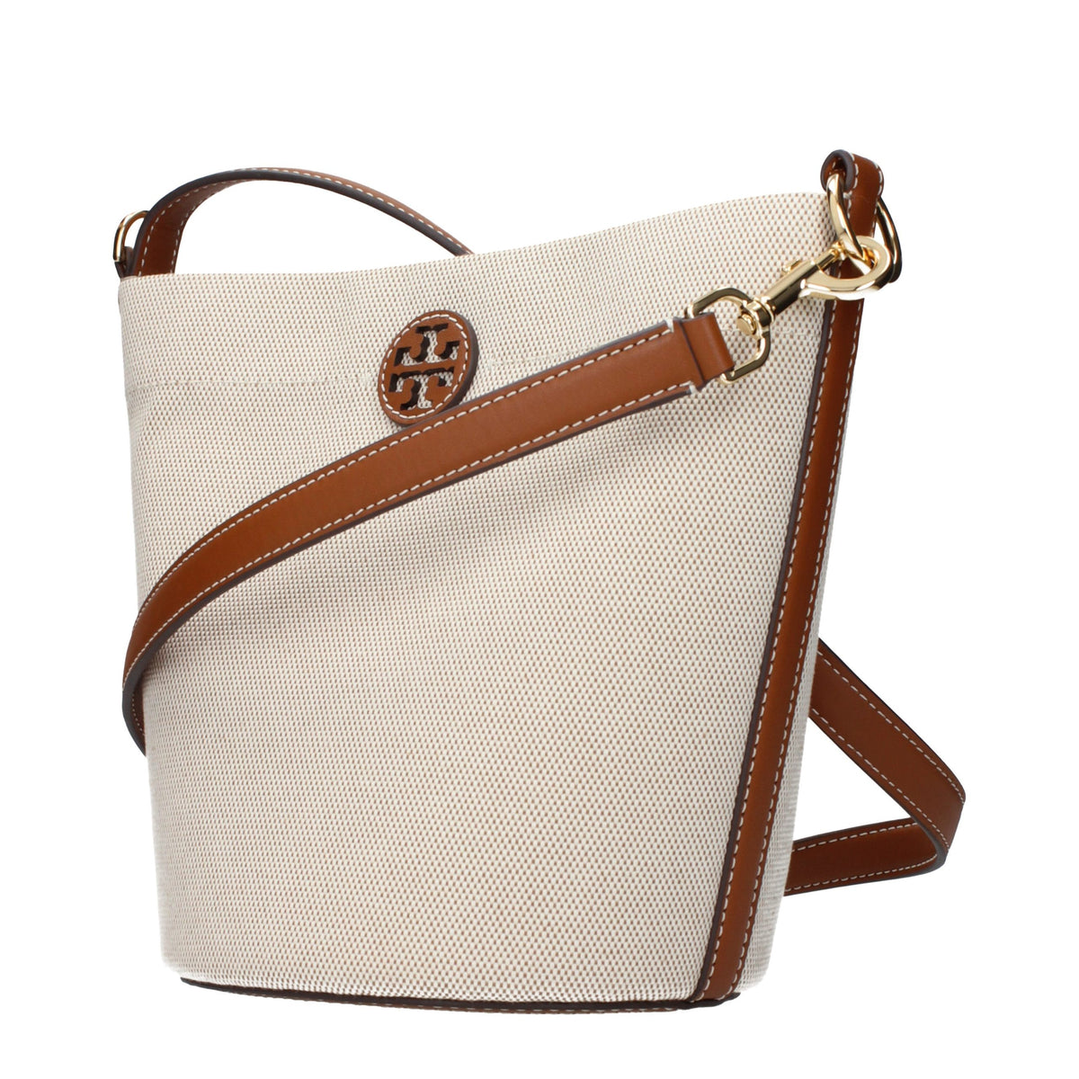 Beige Fabric Crossbody Bag